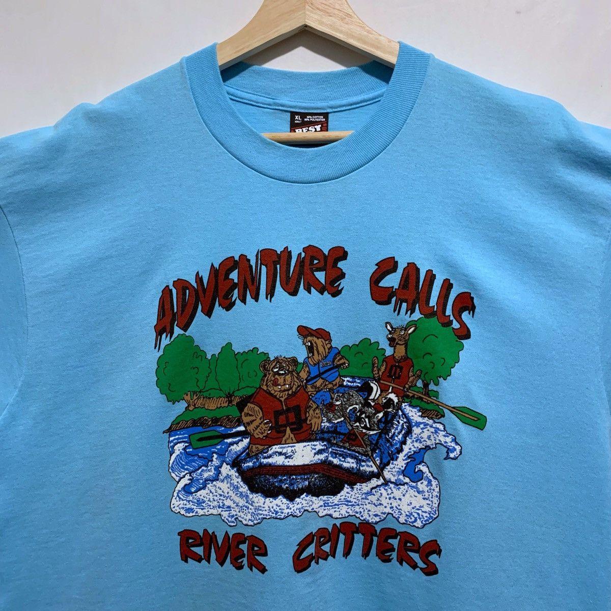 Vintage 80s Adventure Calls Cartoon Animals Funny T Shirt Xl Hoodie, Sweatshirt | FlexRushtees.com
