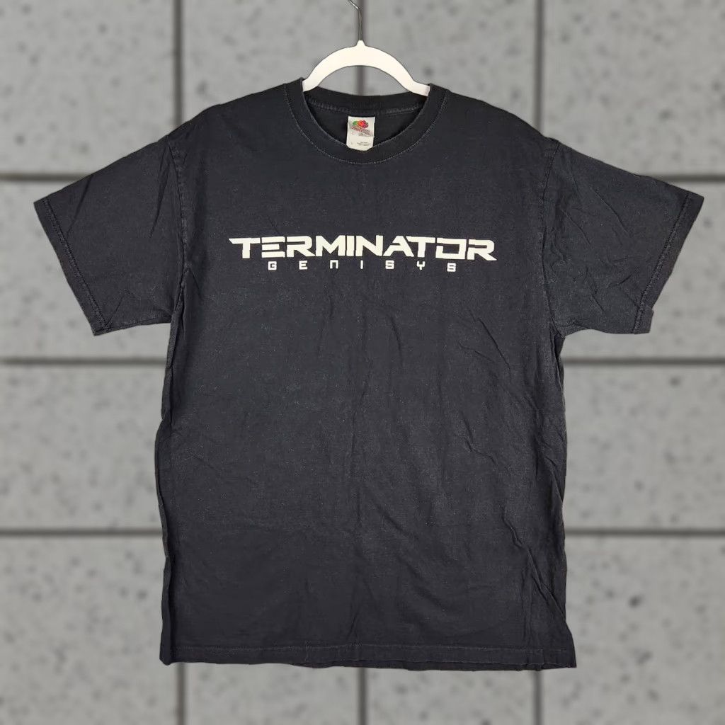Fruit Of The Loom Terminator Genisys Shirt Large Black Graphic Logo Movie Sci Fi Series Mens Hoodie, Sweatshirt