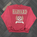 Hanes Vintage Harvard Crewneck Sweatshirt Xl Men Crimson 80s Hanes Active Pullover Red