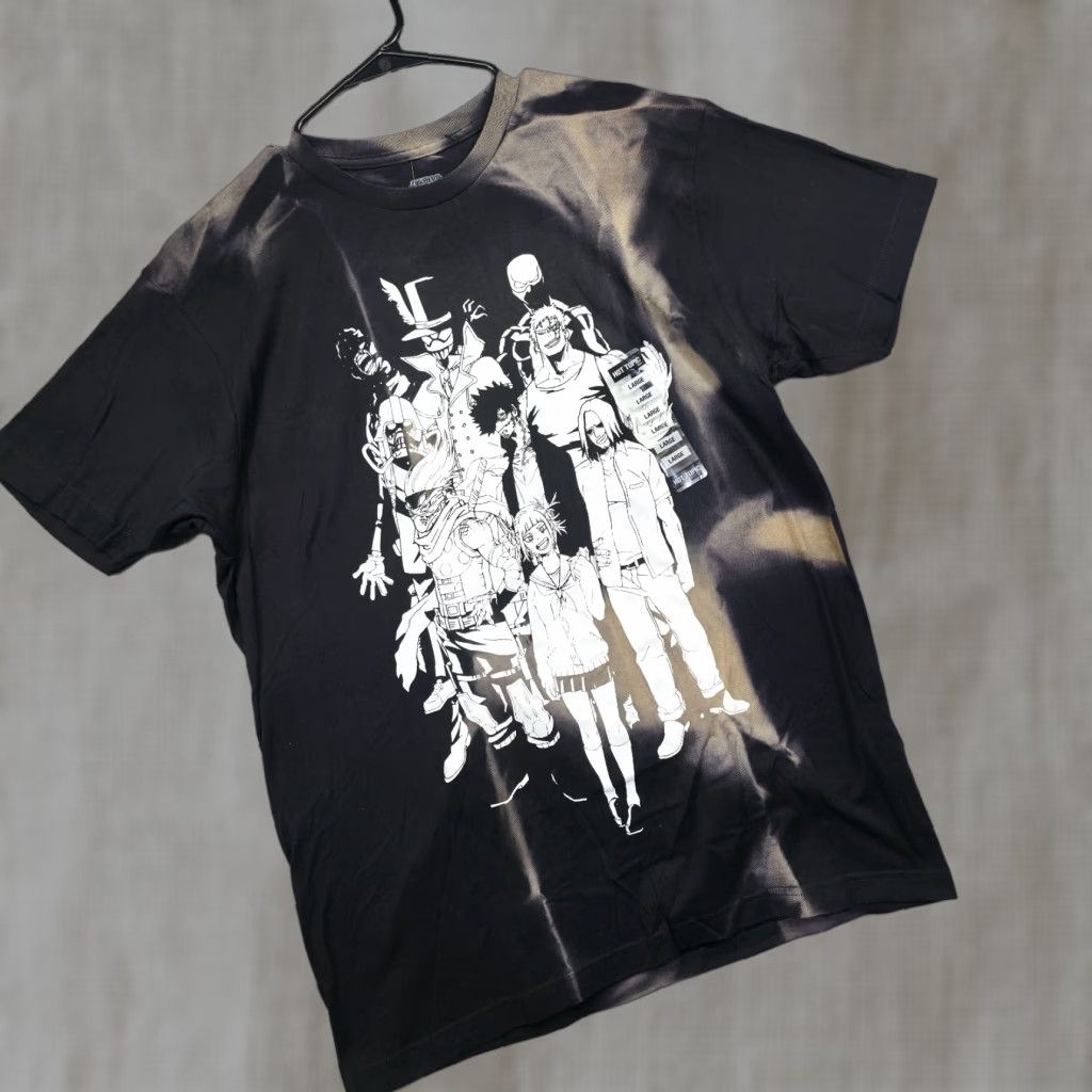Vintage My Hero Academia Shirt Mens L Black Vanguard Action Squad Japanese Manga Anime