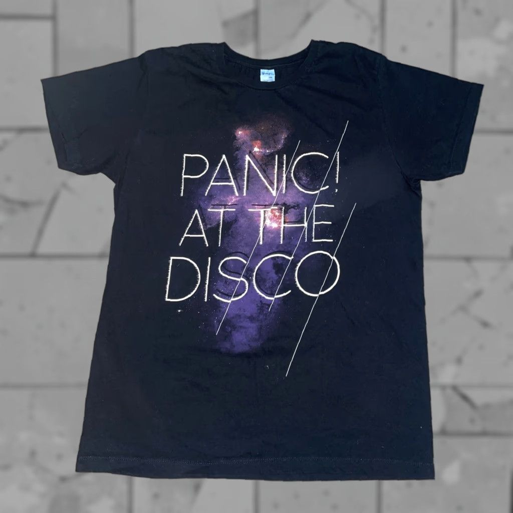 Vintage Panic At The Disco Pacific 100 Cotton Graphic Tee Mens Size L Black Shirt Band Men Hoodie, Sweatshirt