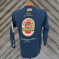 Vintage Baobab Madagascar Beer T Shirt Crew Neck Long Sleeve Men Medium Blue Cotton 90s Souv