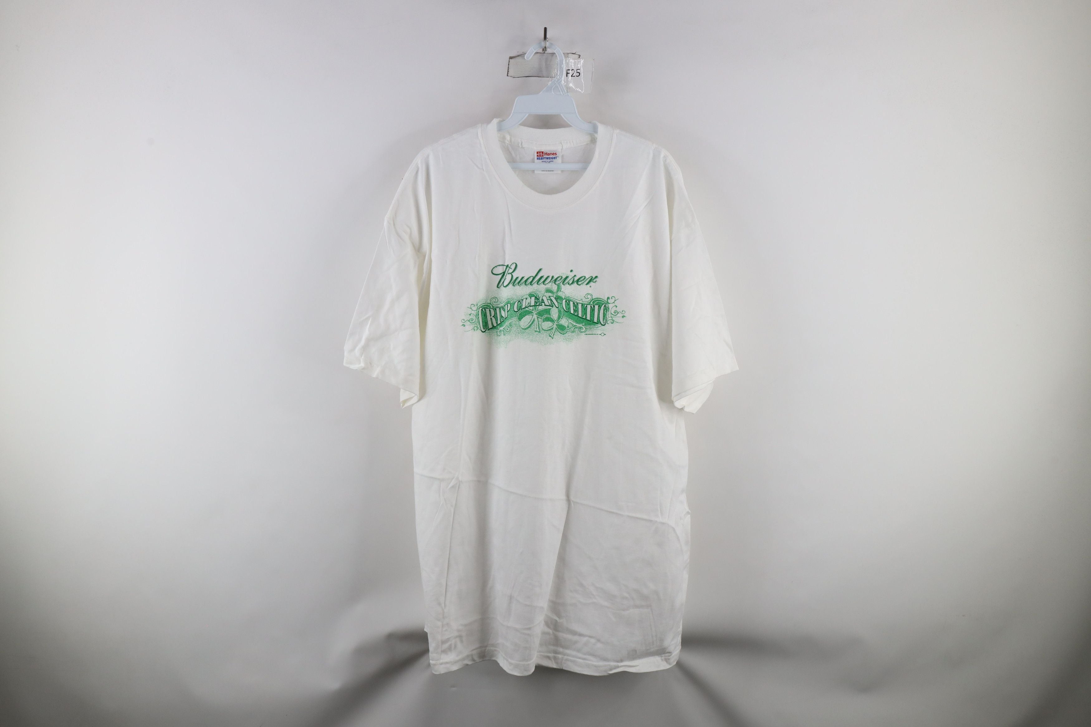 Vintage Y2k 2001 Budweiser Crisp Clean Celtic Beer T Shirt