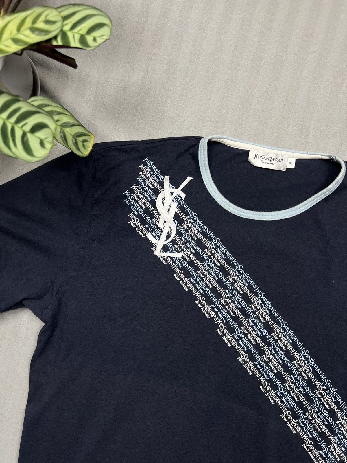 Saint Laurent Yves Saint Laurent T Shirt Navy Xxl Monogram