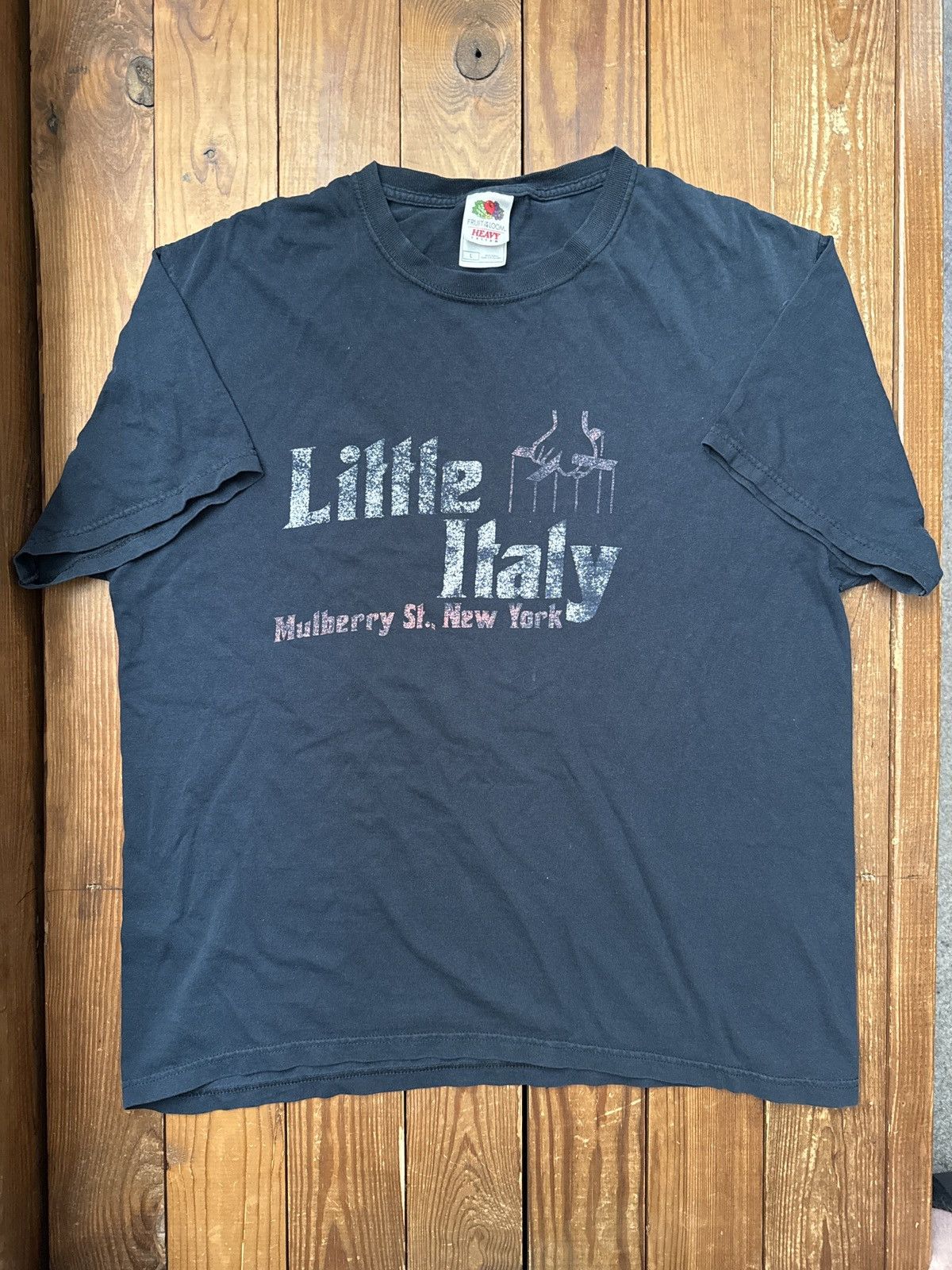 Vintage 90s Y2k Little Italy Godfather Black Parody T Shirt