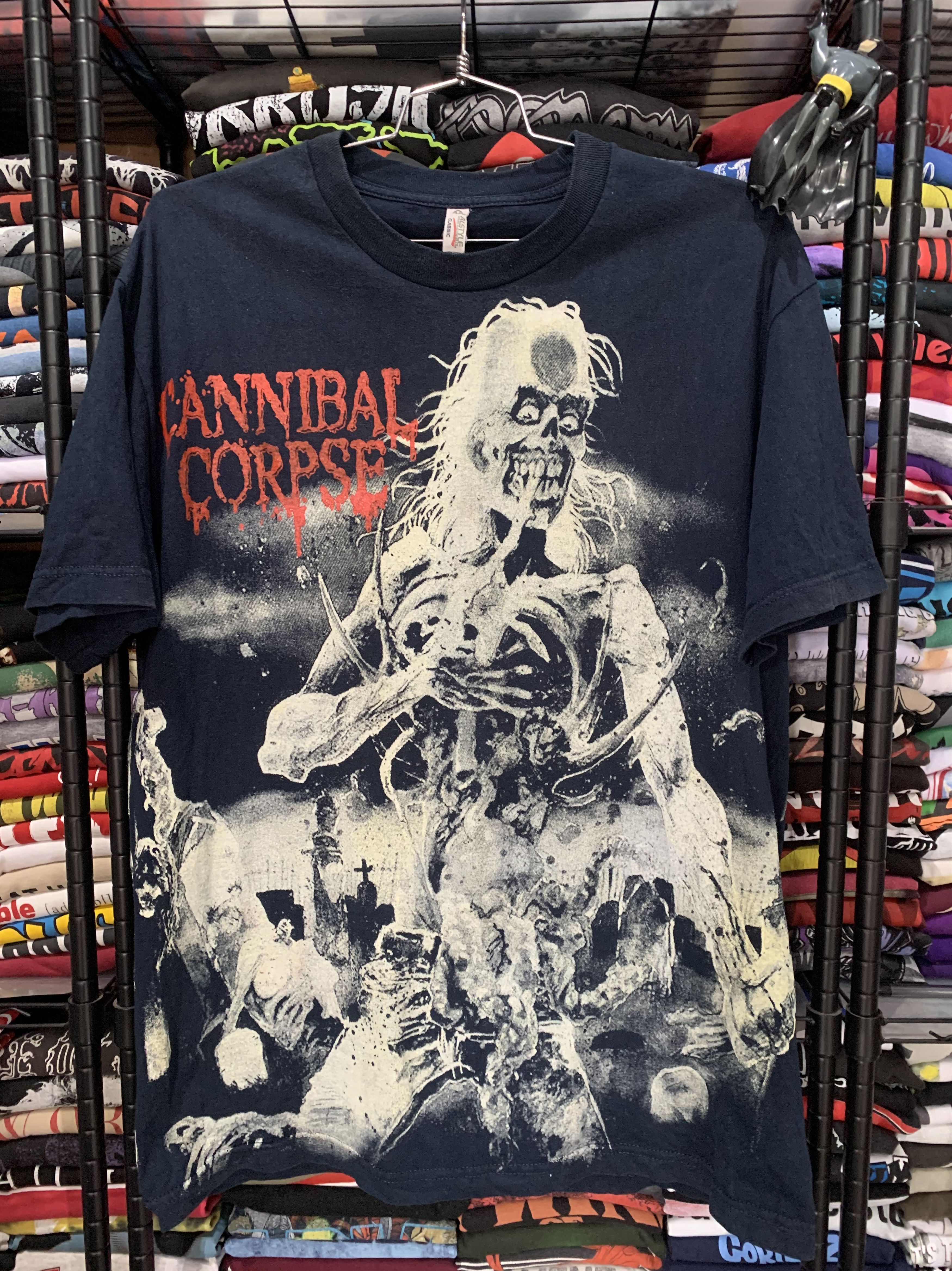 Vintage Eaten Back To Lige Cannibal Corpse Giant Print T-Shirts, Hoodie, Sweatshirt | FlexRushtees.com