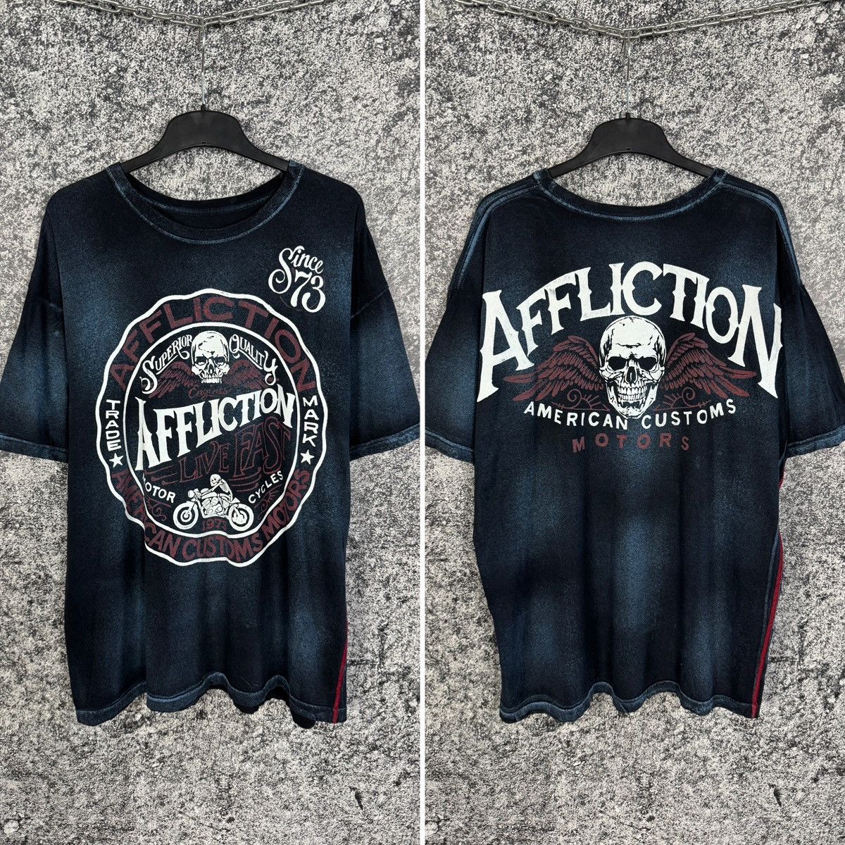 Affliction American Customs T Shirt Motorcycle Usa Size Xl Hoodie, Sweatshirt | FlexRushtees.com