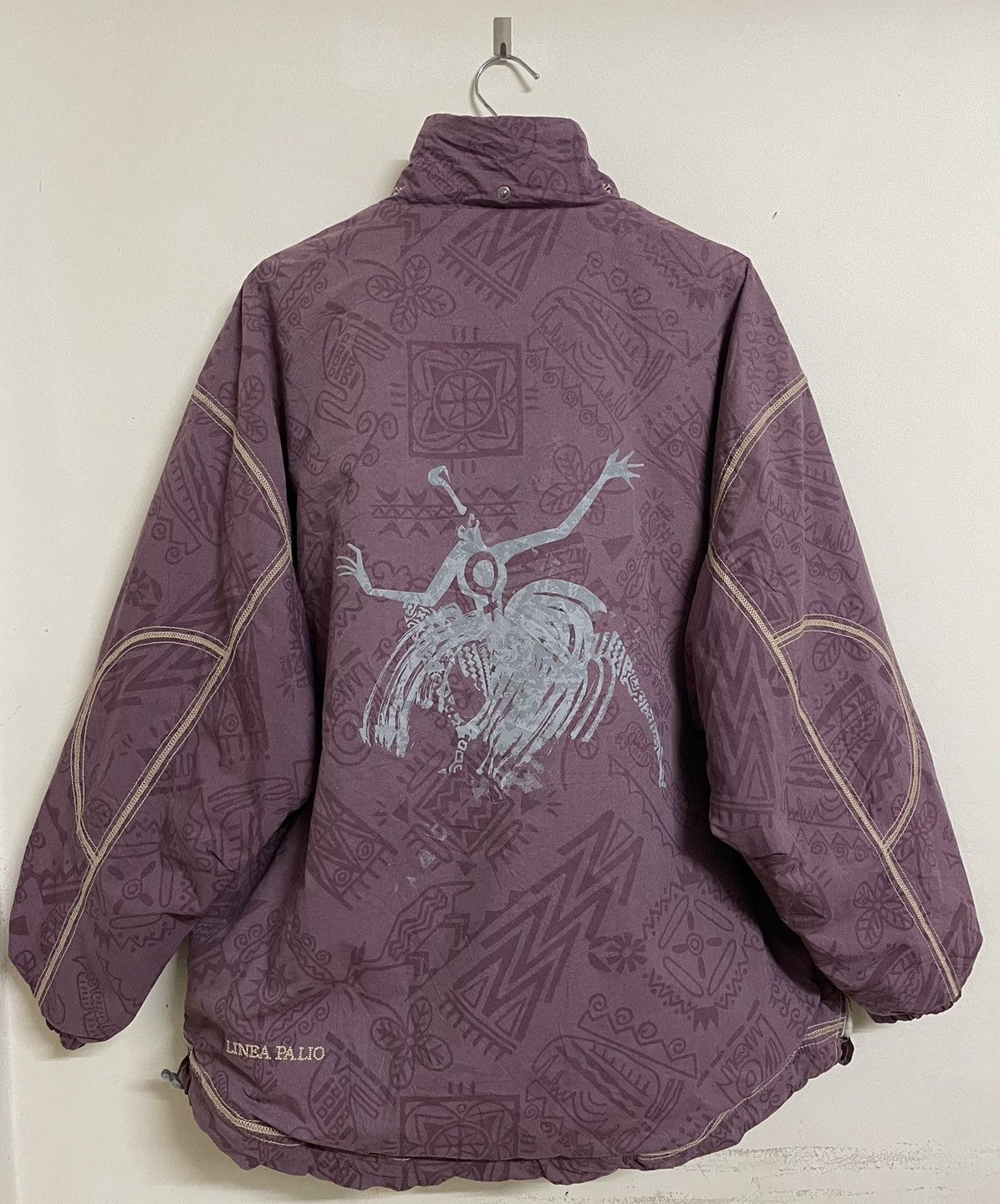 Vintage Linea Palio Half Zipper Pullover Graphic Art Anorak