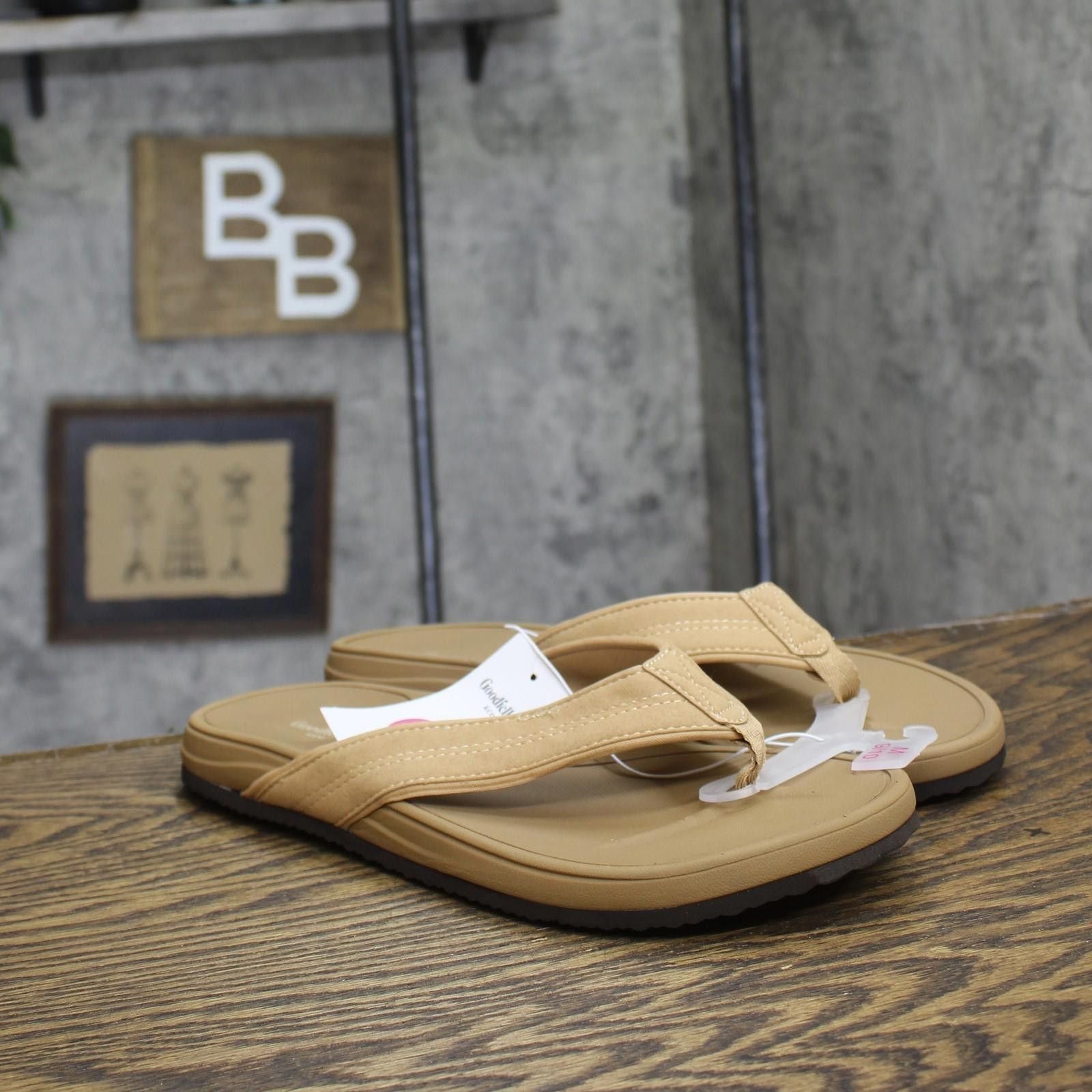 Designer Nwt Goodfellow Co Flop Thong Sandals Tan Brown M 9 10
