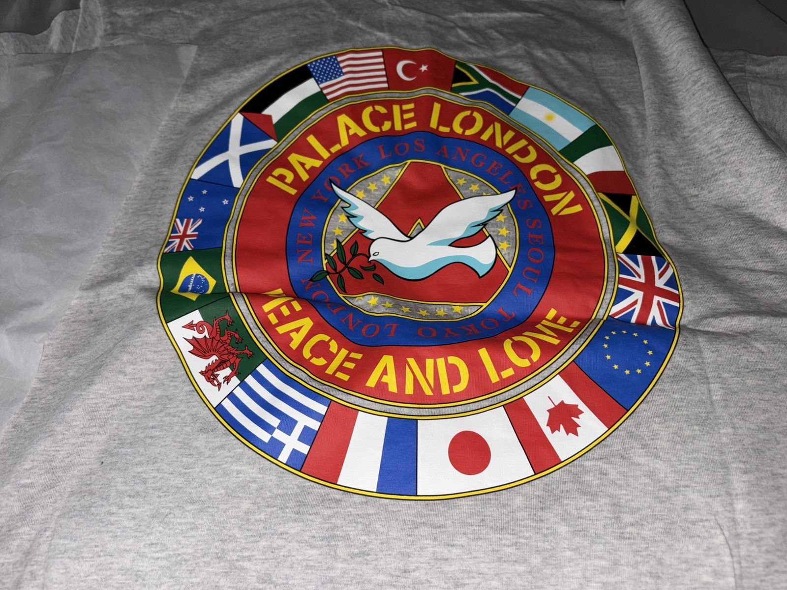 Palace Nations T Shirt Grey Marl Hoodie, Sweatshirt | FlexRushtees.com