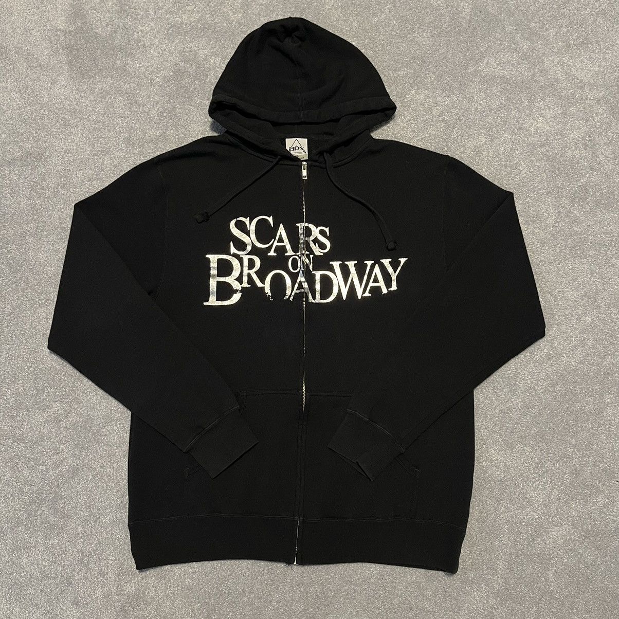 Band Tees Vintage 2000s Scars On Broadway Band Foil Logo Zip Up Hoodie