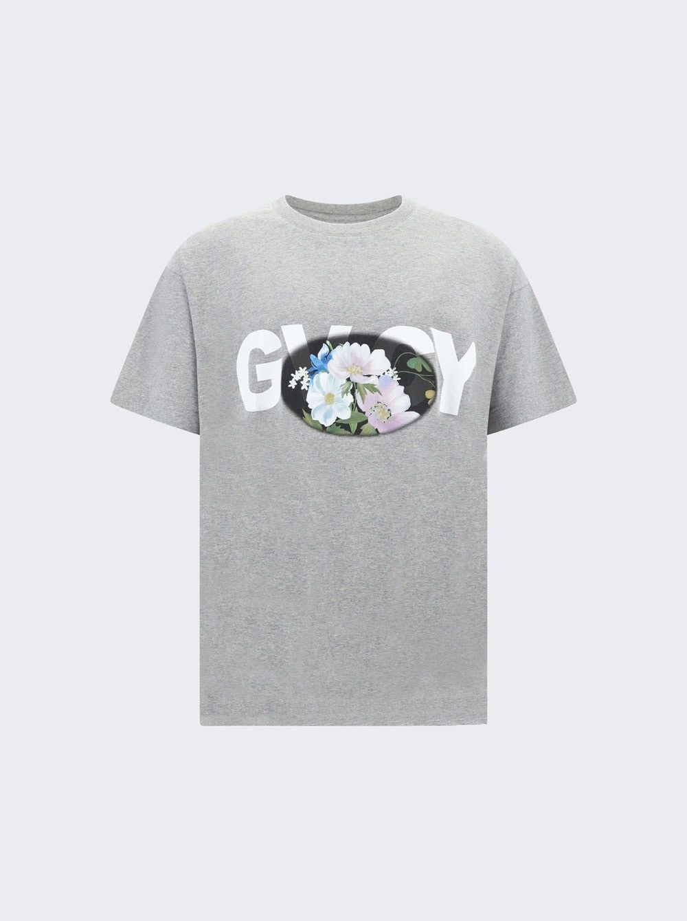 Givenchy Boxy Short Sleeve Tee Light Grey Melange Hoodie, Sweatshirt | FlexRushtees.com