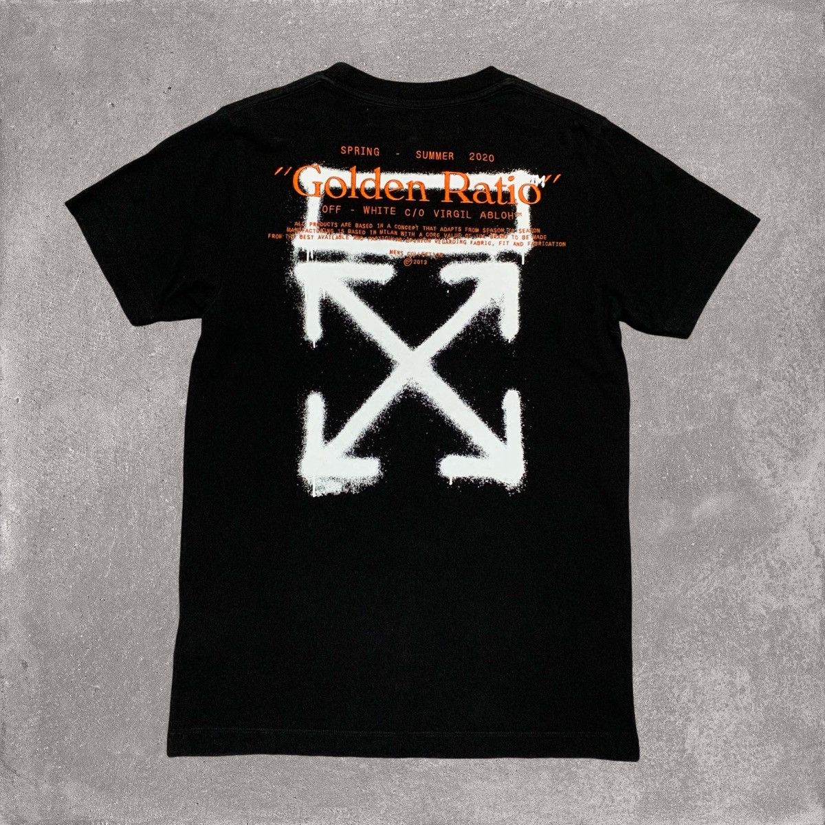 White Off White Small Golden Ratio Arrows Black Tee Virgil Abloh Hoodie, Sweatshirt | FlexRushtees.com