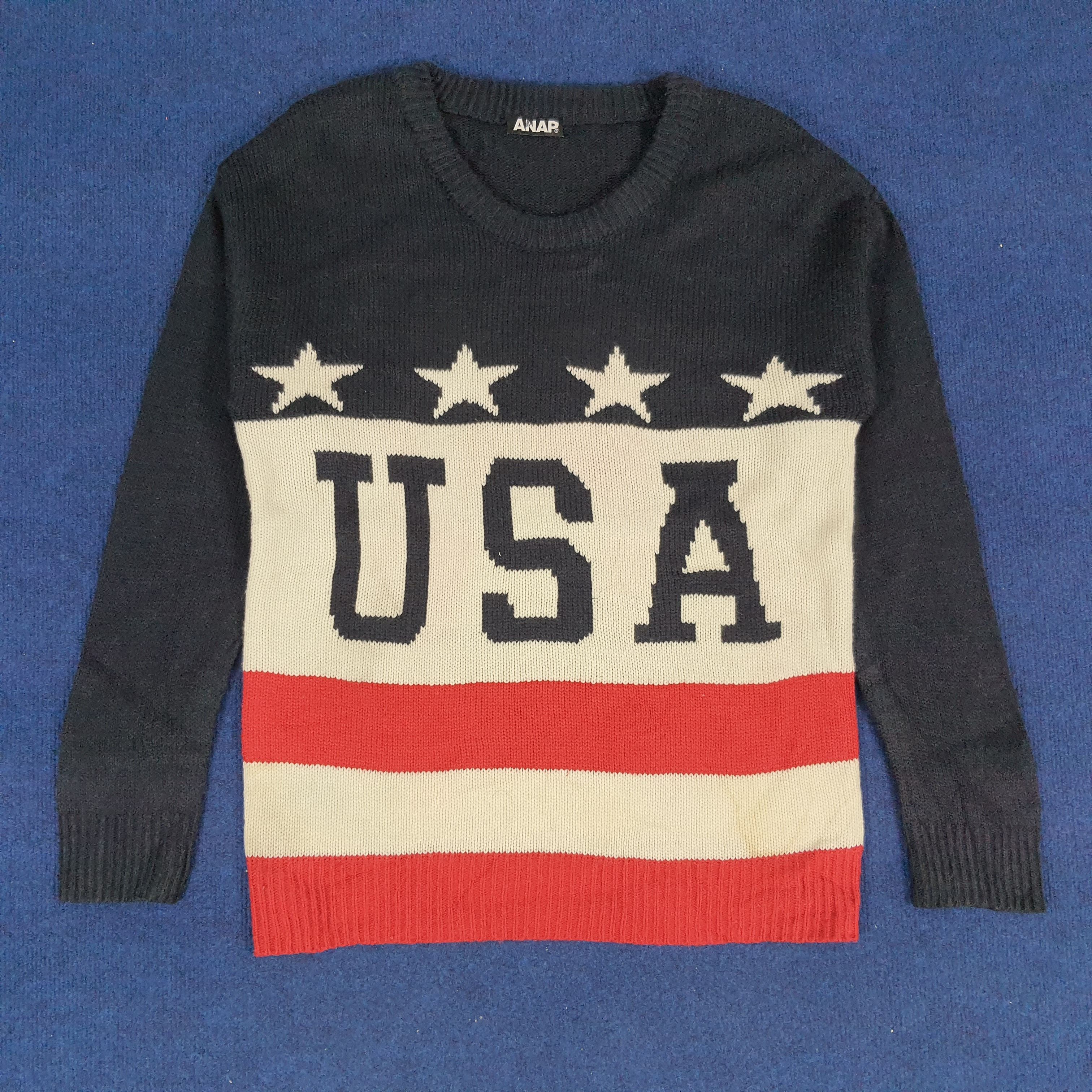 Vintage Usa Spell Out Knitted Winter Sweatshirts T-Shirts, Hoodie | FlexRushtees.com