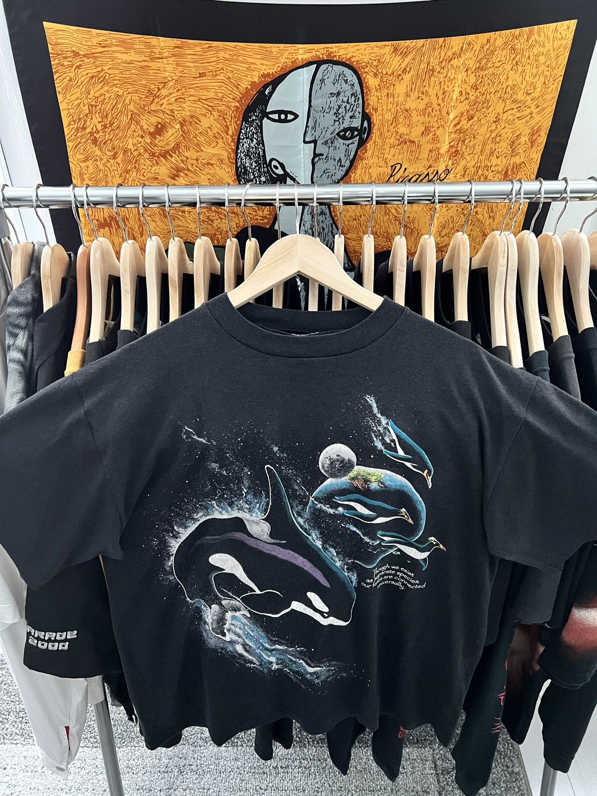 Harlequin 1990 Vintage Cosmic Ocean Life T Shirt