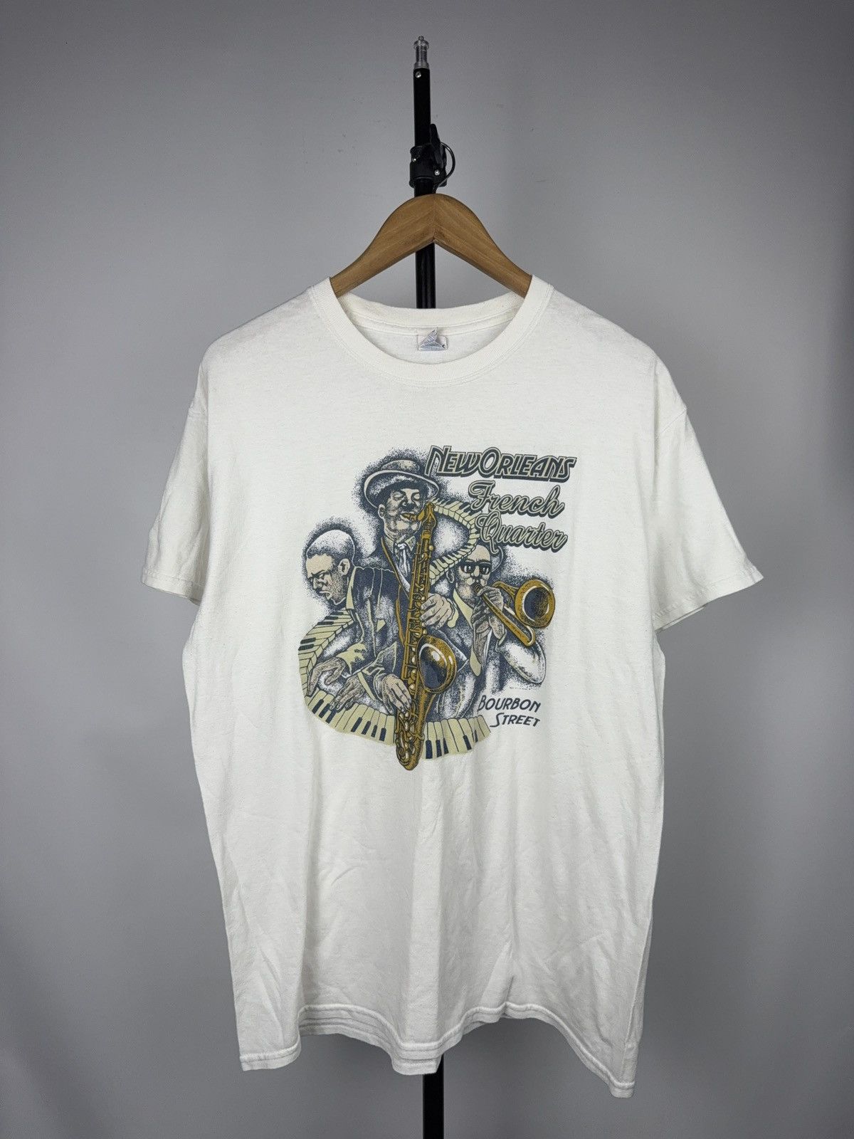 Vintage New Orleans Jazz French Quarter Graphic T Shirt Hoodie, Sweatshirt | FlexRushtees.com