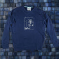 Adidas Sweater Mens Medium Blue Navy Crewneck Sweatshirt 100 Cotton