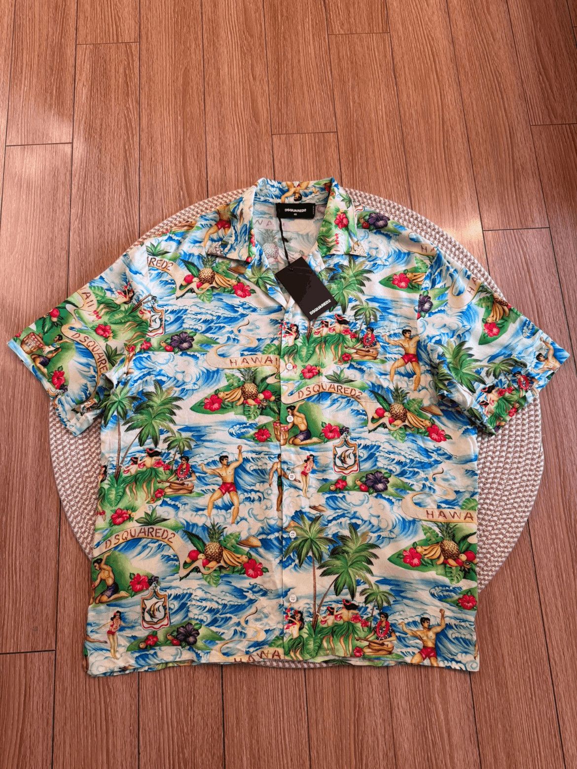 Sz 48 Dsquared2 Beach Painting Shirt