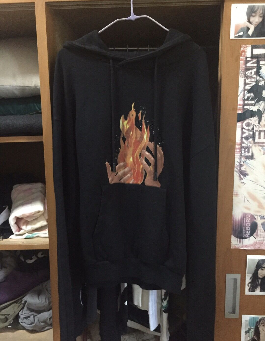 White Off White Flame Printed Hoodie T-Shirts, Sweatshirt | FlexRushtees.com