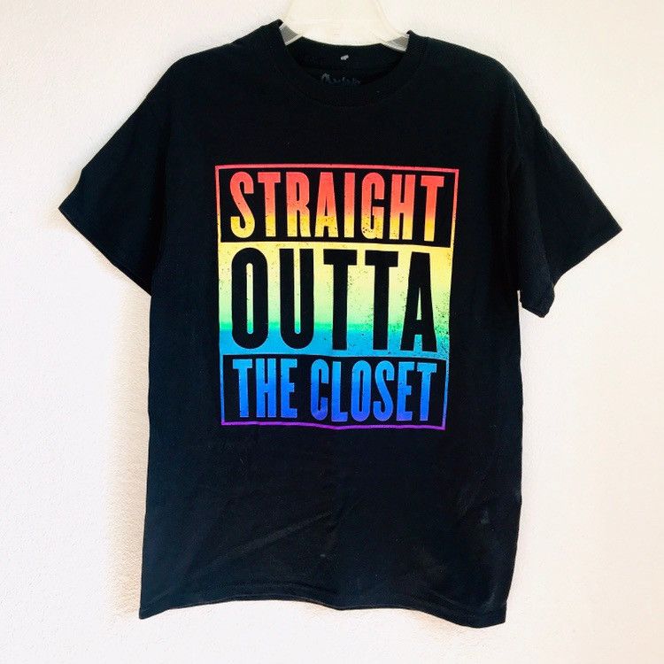 Other Pride Straight Outta The Closet Nwa Alike Short Sleeve Shirt Hoodie, Sweatshirt | AU16VibeMintTees.com