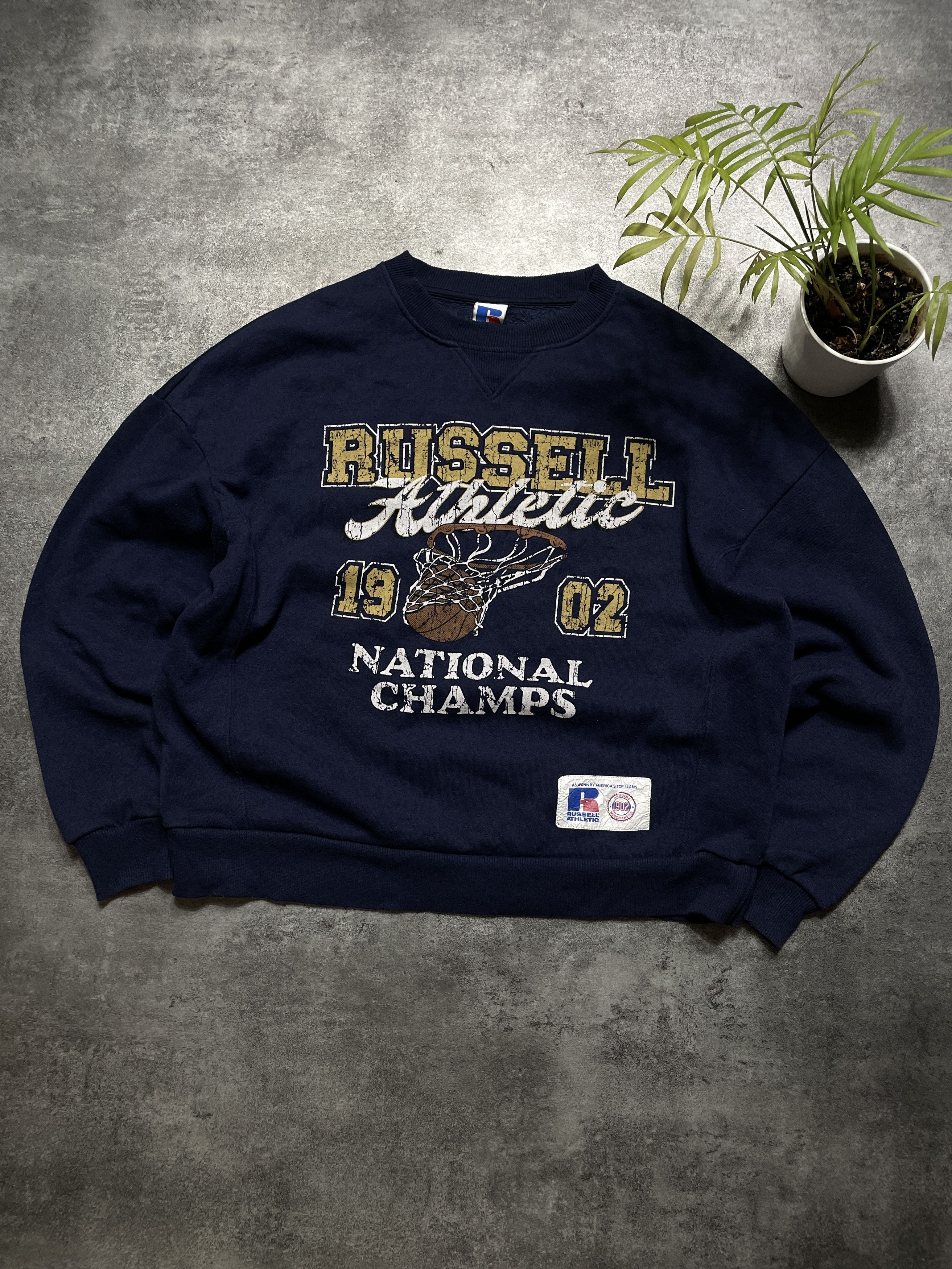 Rare Vintage Y2k Russell Athletic Sweatshirt Boxy