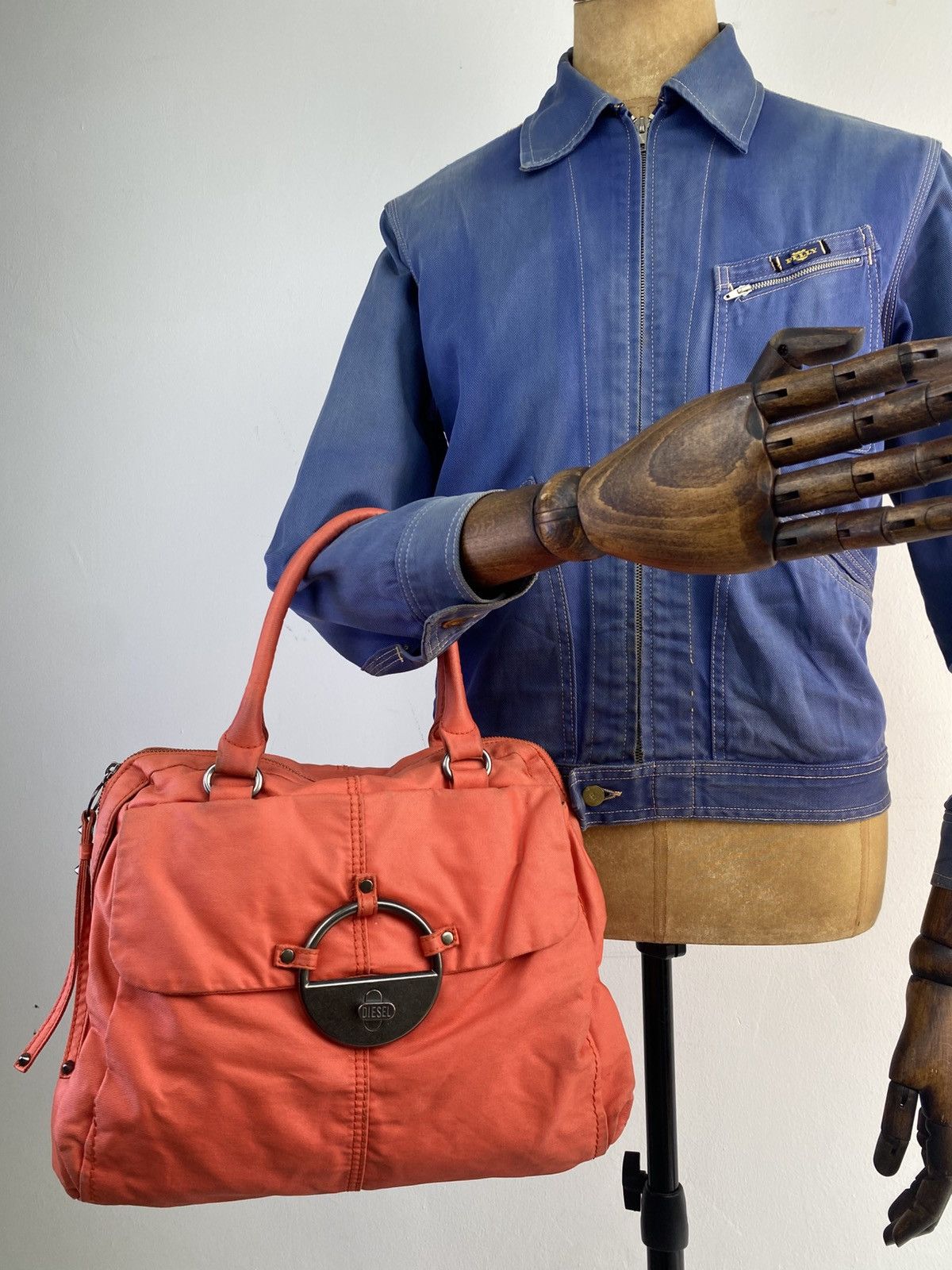 Diesel Y2k 2000 S Diesel Metal Ring Handle Bag