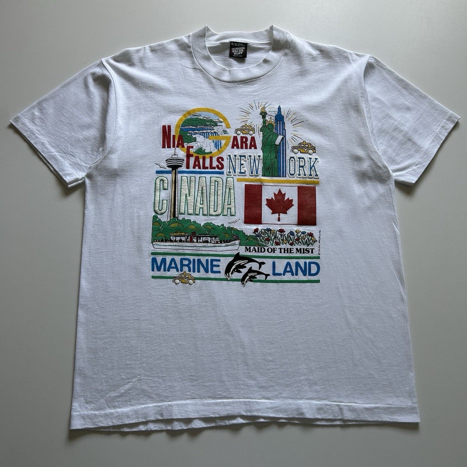 Vintage 90s Niagara Falls Canada Art T Shirt Xl Made In Usa Hoodie, Sweatshirt | FlexRushtees.com