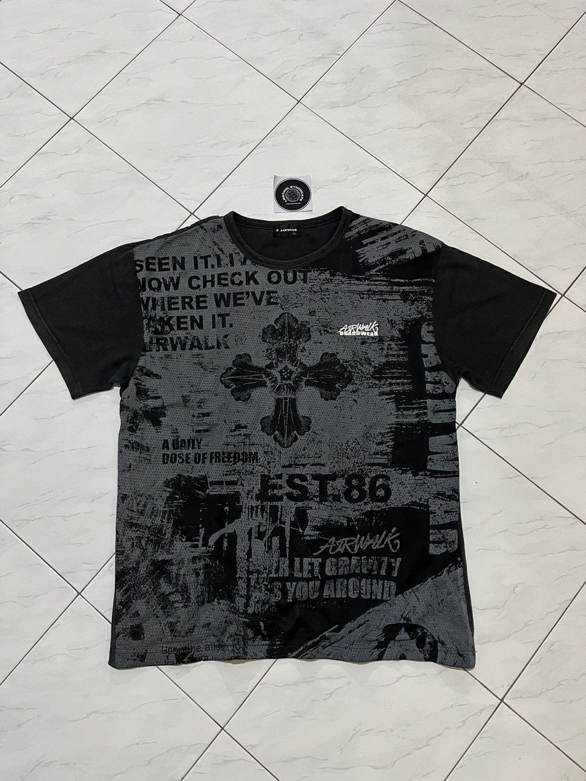 Vintage Airwalk Cross Poem Art Tee Hoodie, Sweatshirt | FlexRushtees.com