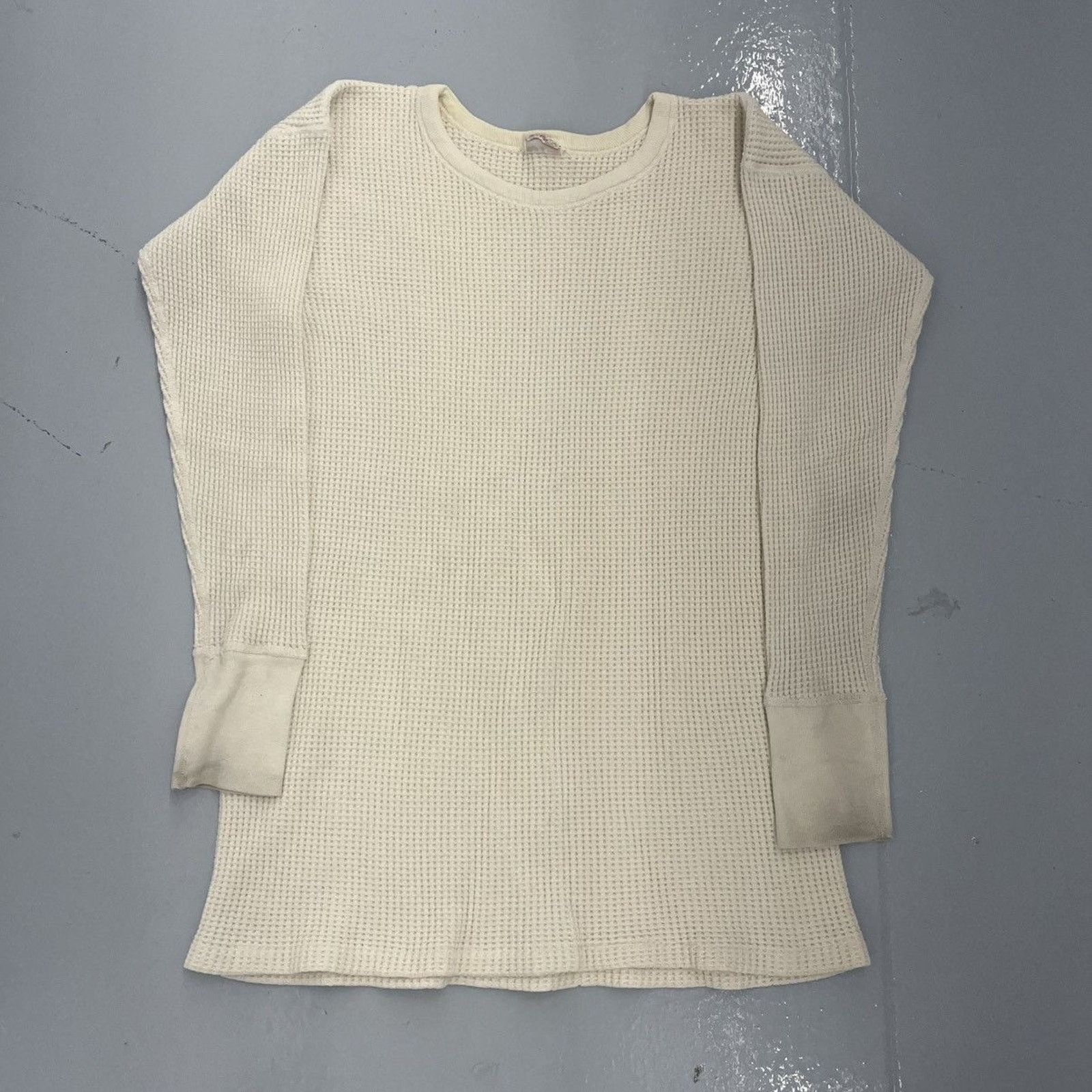 Vintage 50s 60s De Luxe Cream Cotton Thermal Shirt