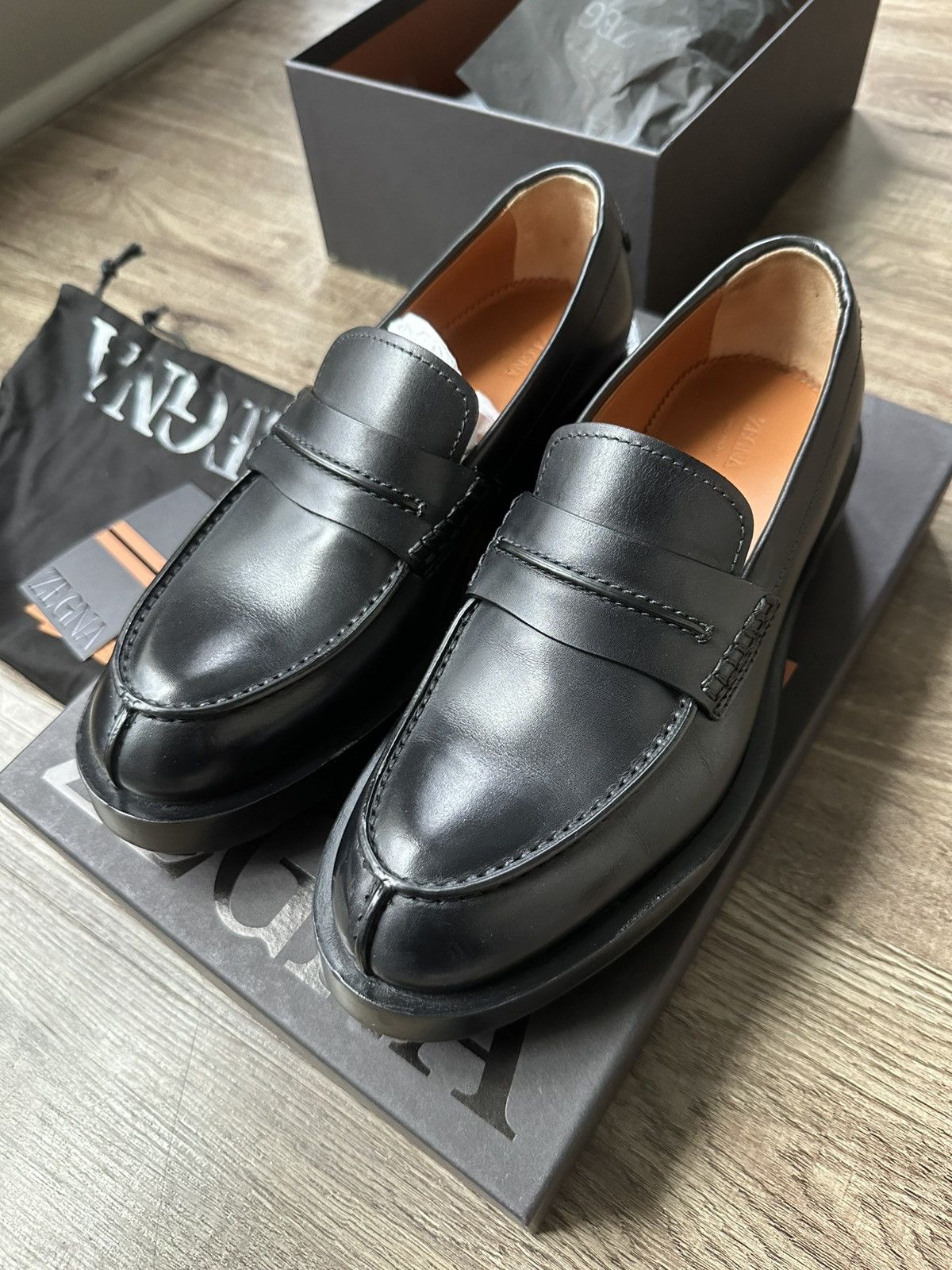 Ermenegildo Zegna S1190 Zegna Black Udine Loafers Us Mens 7 Fits Us 8
