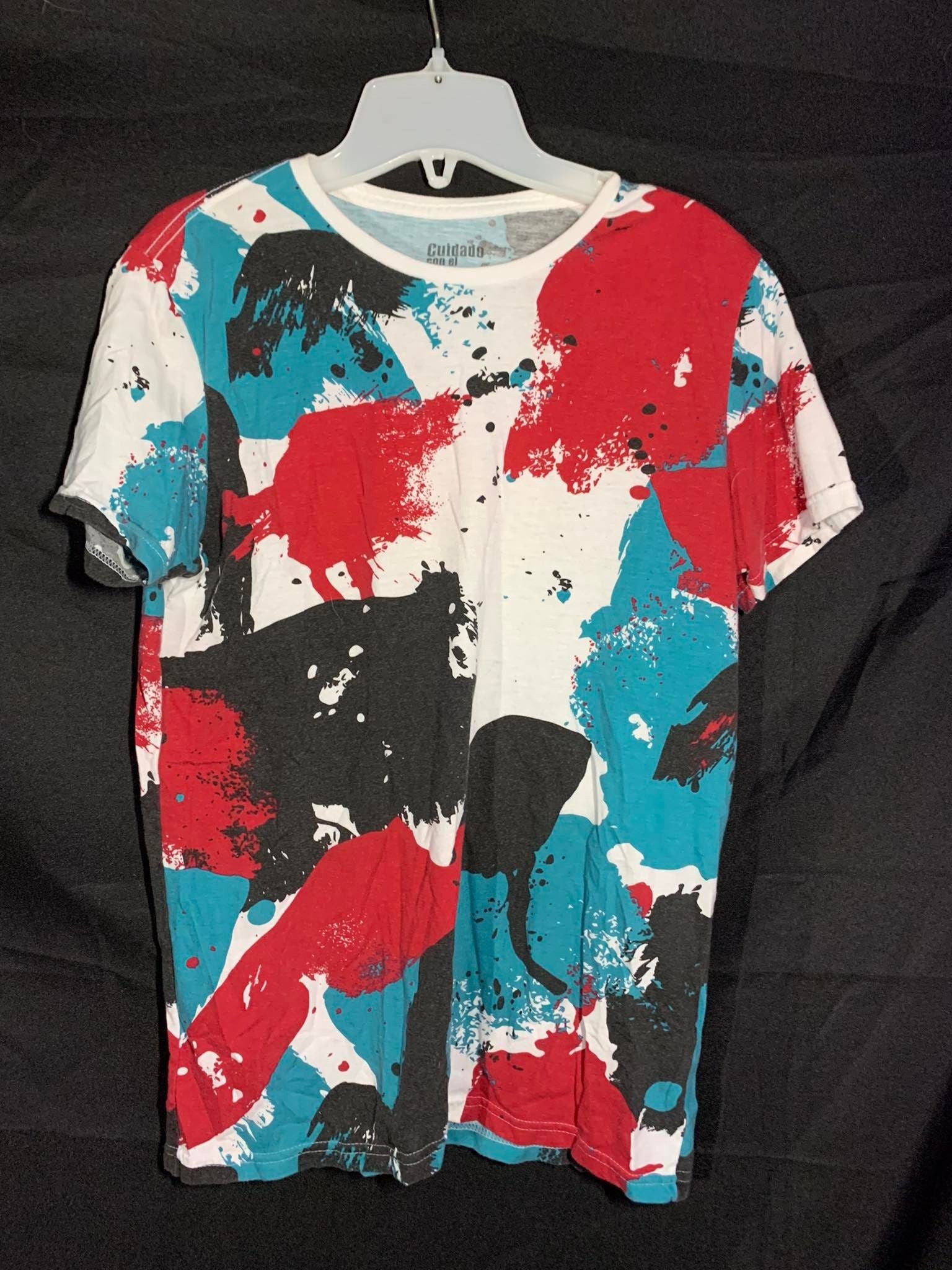 Vintage Paint Splatter Trippy Concert Festival Tee T Shirt Sz Small
