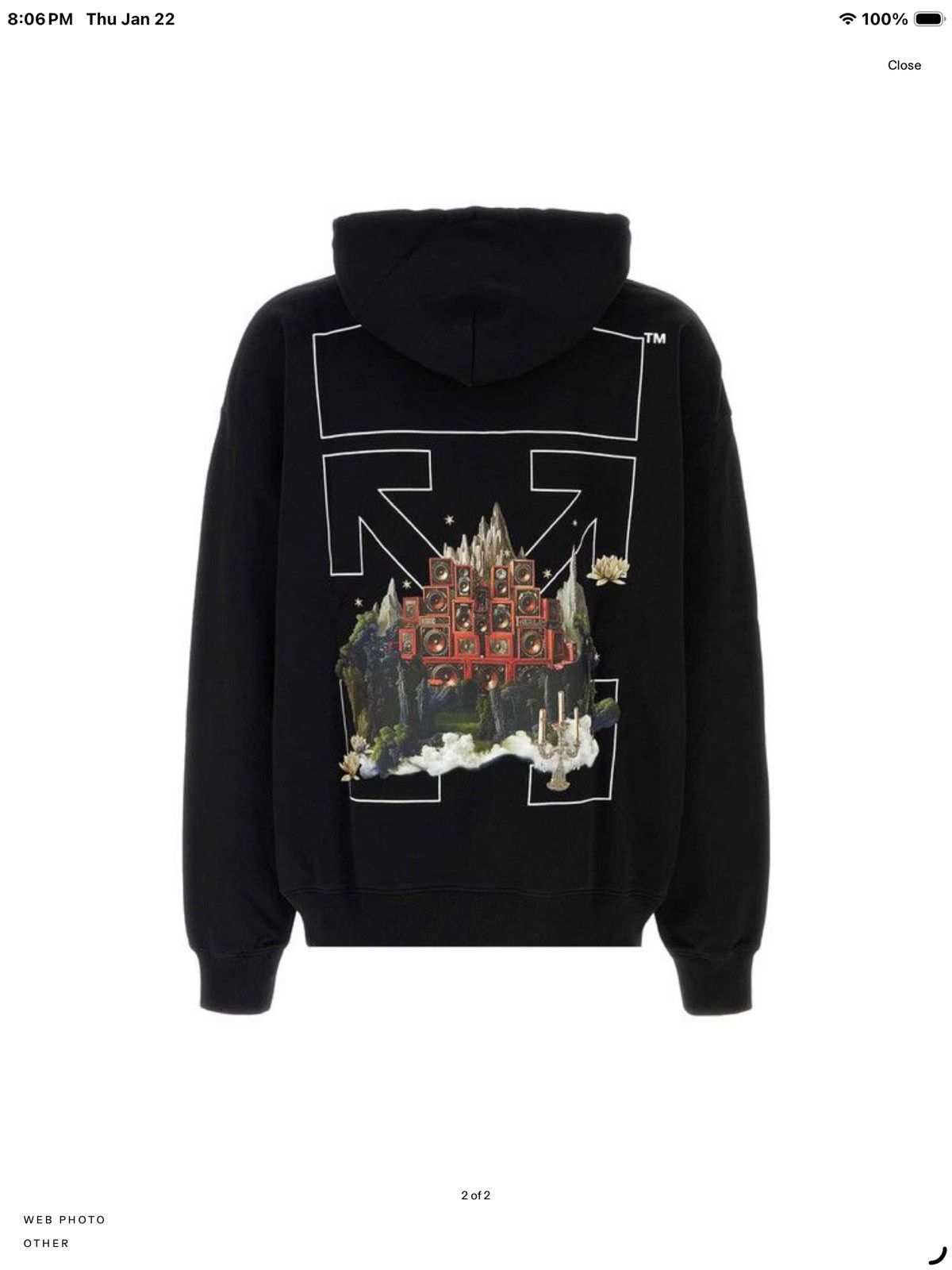 White Off White Landscape Arrows Hoodie Virgil Abloh Ow 2025 Black T-Shirts, Sweatshirt | FlexRushtees.com