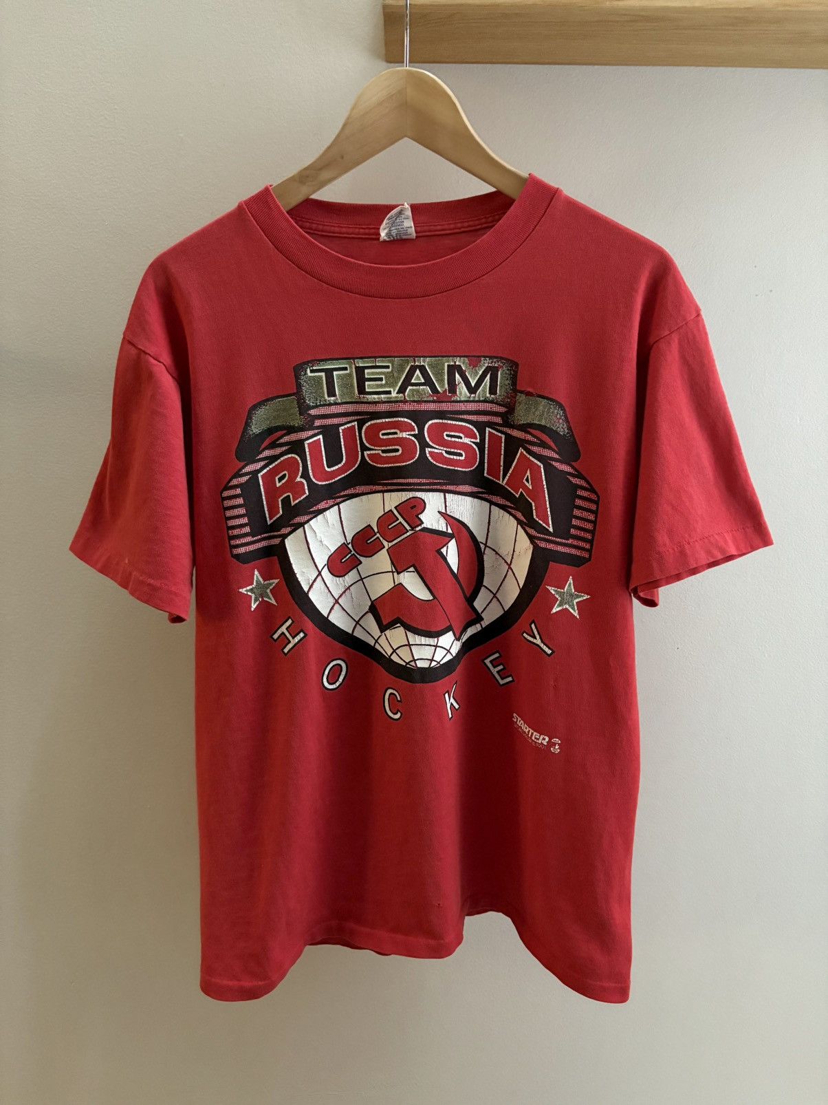 Starter Team Russia Hockey Vtg 1991 Red Starter T Shirt M L