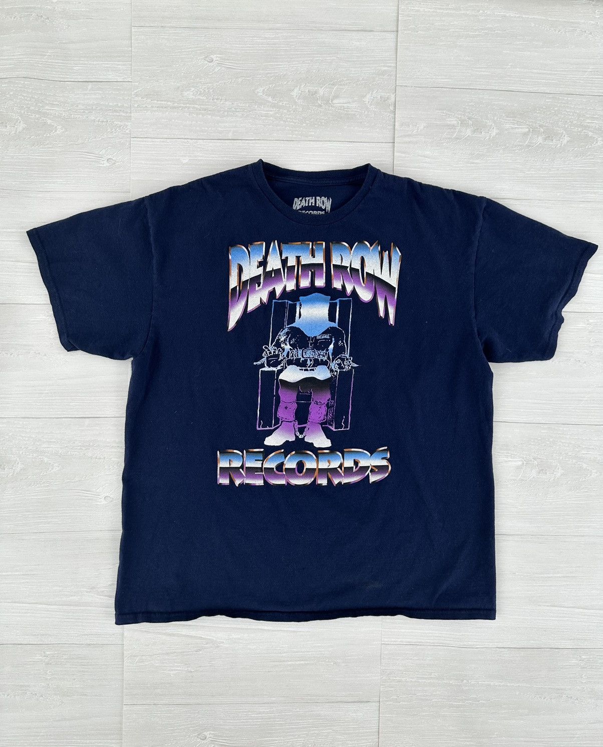 Row Records Death Row Records Navy Electrocution Execution Tee Xl Hoodie, Sweatshirt | FlexRushtees.com