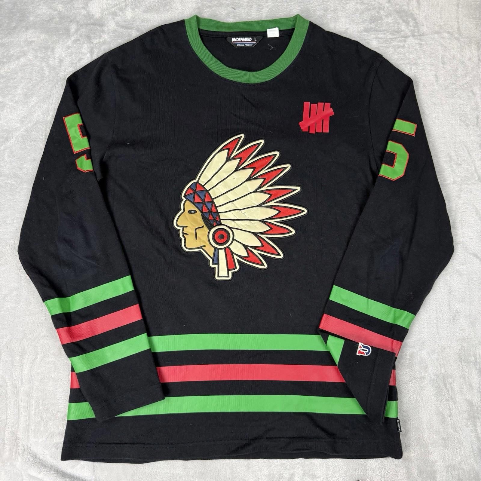 Undefeated Hockey Jersey Tee Large Native Headdress Rare