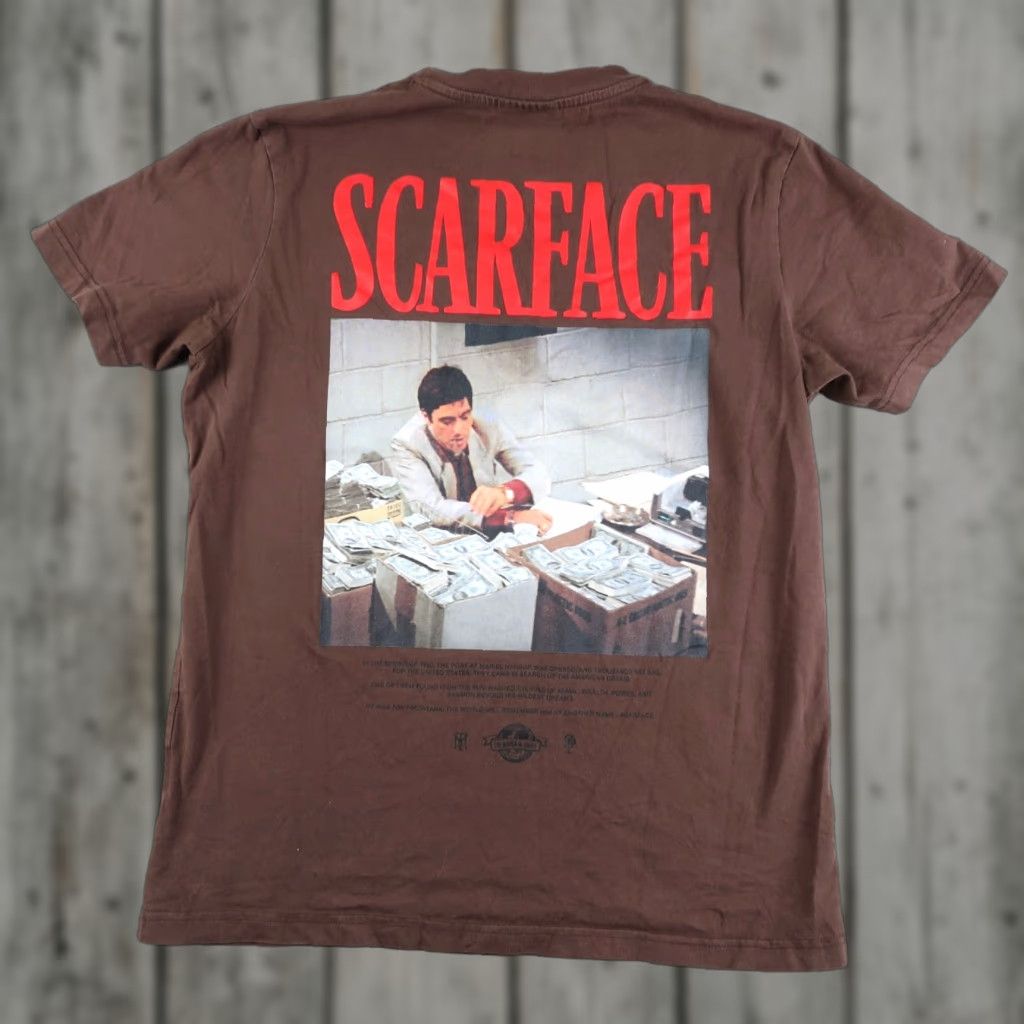 Palace Scarface T Shirt Mens Shirt S Brown Graphic Print Scarface Tony Montana Movie Vintage No