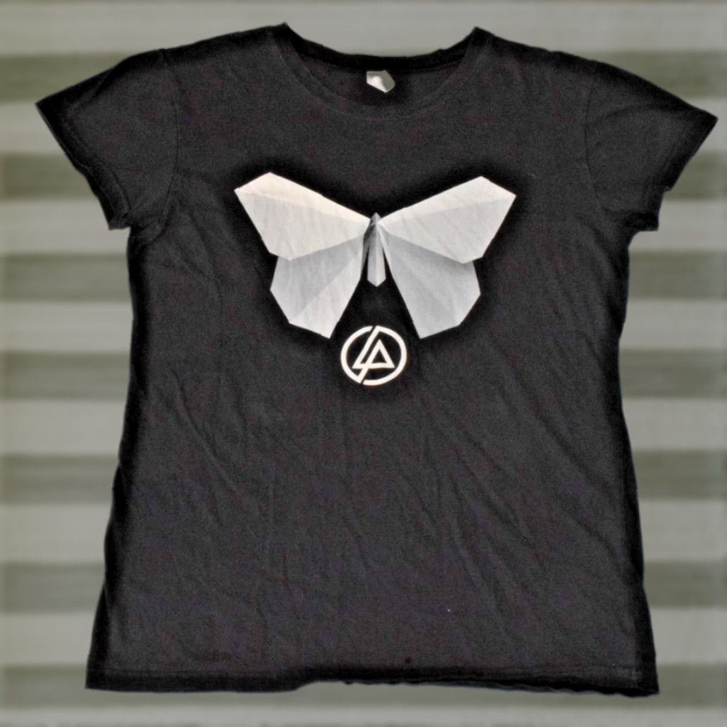 Tultex Band T Shirt Tultex Xl Linkin Park Black Graphic Butterfly Crew Neck Short Sleeve Unisex Adul Hoodie, Sweatshirt