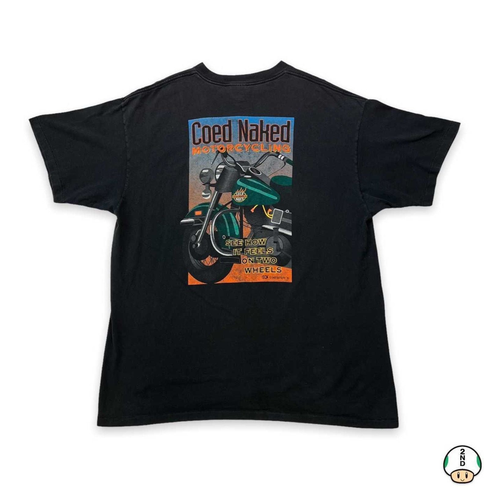 Vintage 90s Cohed Naked T Shirt Motorcycle Graphic Biker Tee Hoodie, Sweatshirt | FlexRushtees.com
