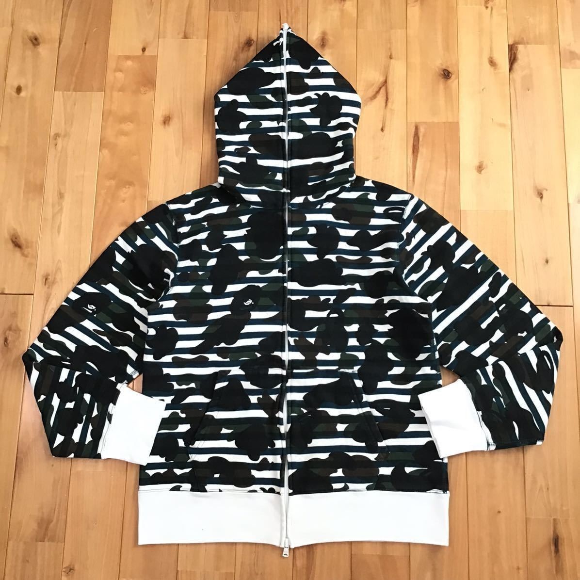 Bape A Bathing Ape Bape Camo Full Zip Hoodie Black White Size M T-Shirts, Sweatshirt | FlexRushtees.com