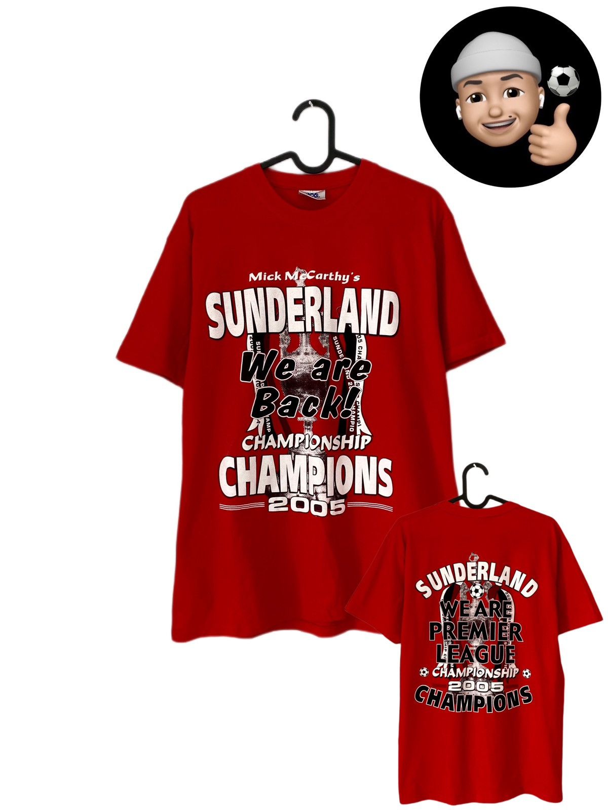 Vintage 2005 2006 Sunderland Champions Back Vintage Retro Soccer Tee Hoodie, Sweatshirt | FlexRushtees.com
