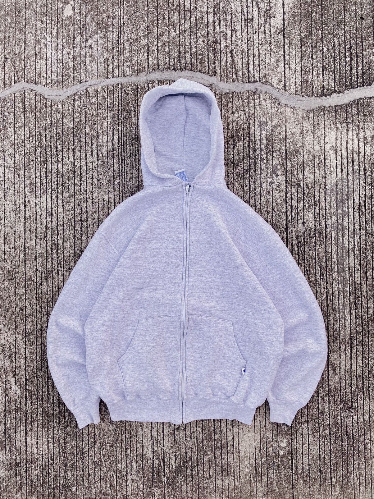 Vintage 90s Russell Athletic Hoodie Light Grey