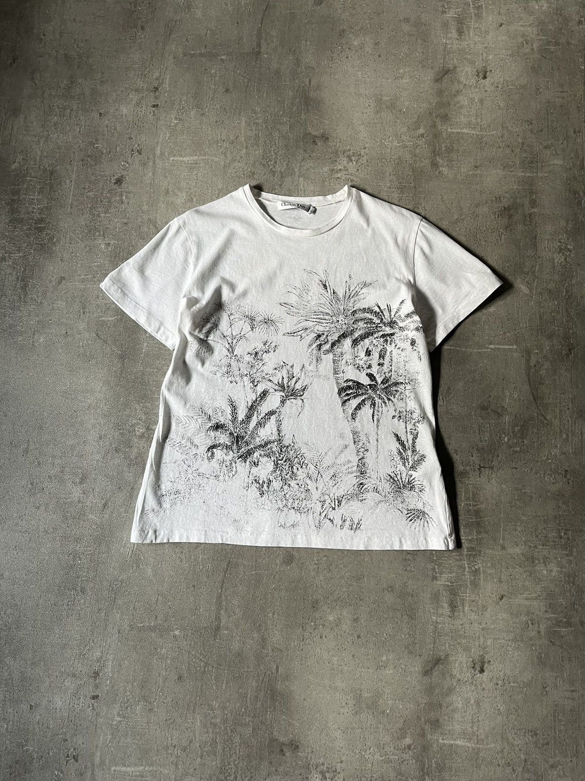 Vintage Christian Dior White T Shirt Tropical Very Rare