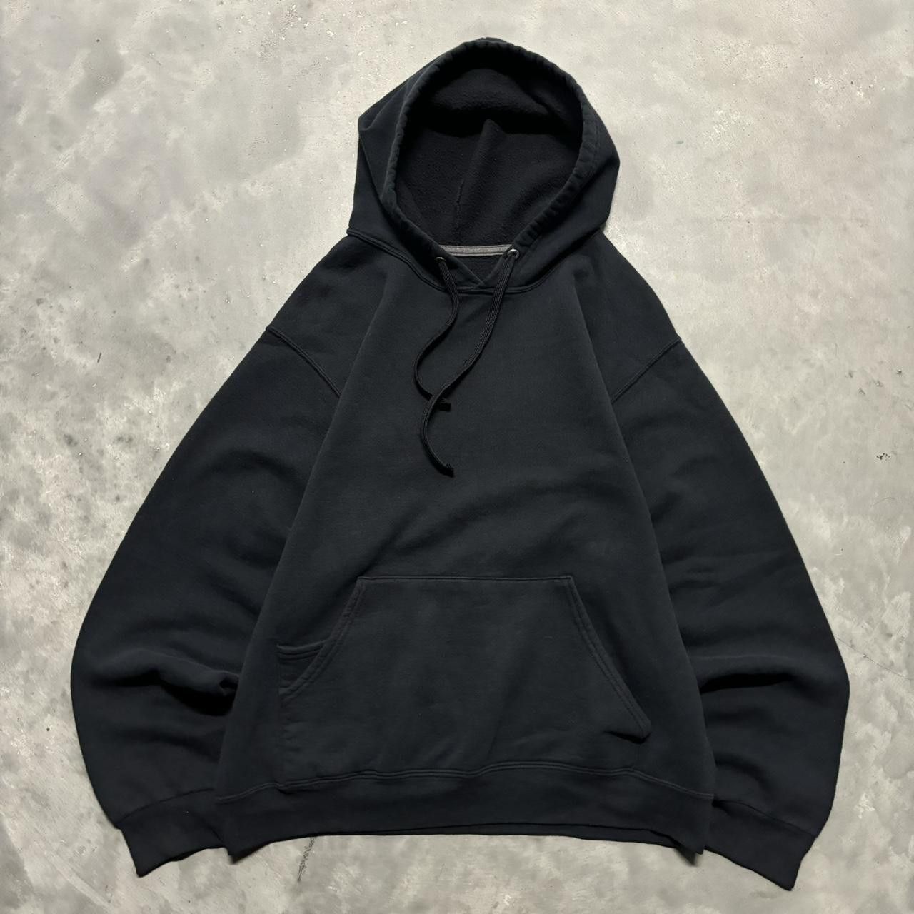 Crazy Vintage Y2k 2000s Black Blank Russell Style Essential Pullover Hood