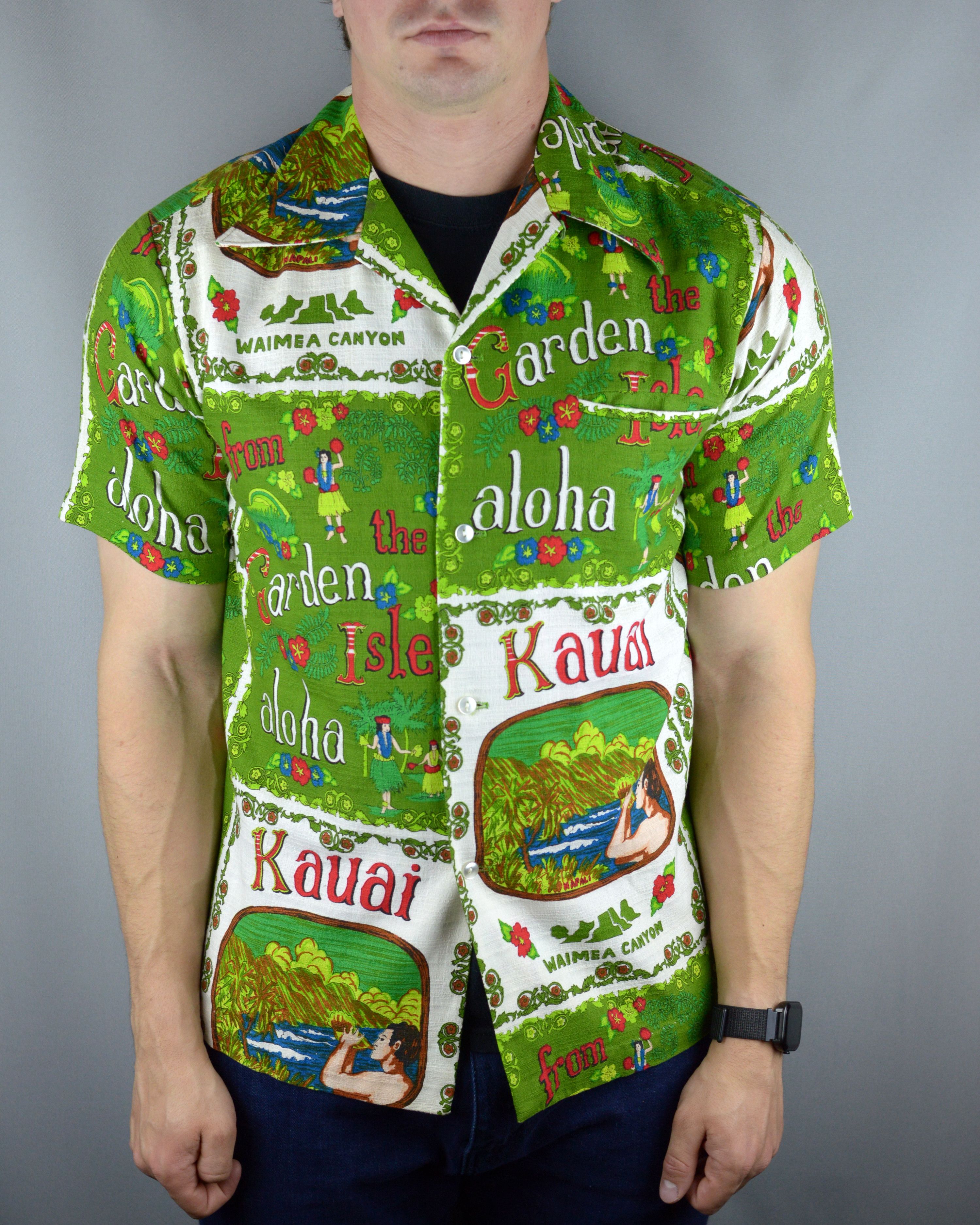 Vintage Kaui Hawaii Garden Aloha Hawaiian 70s Shirt