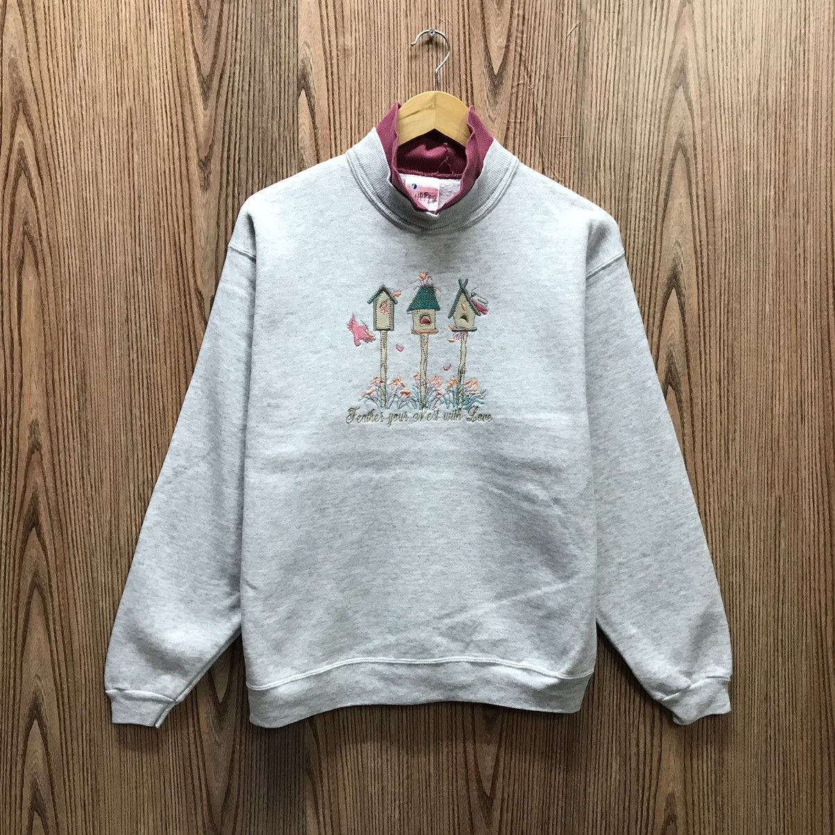 Vintage Hanes Sweatshirt Embroidery Big Logo Nest