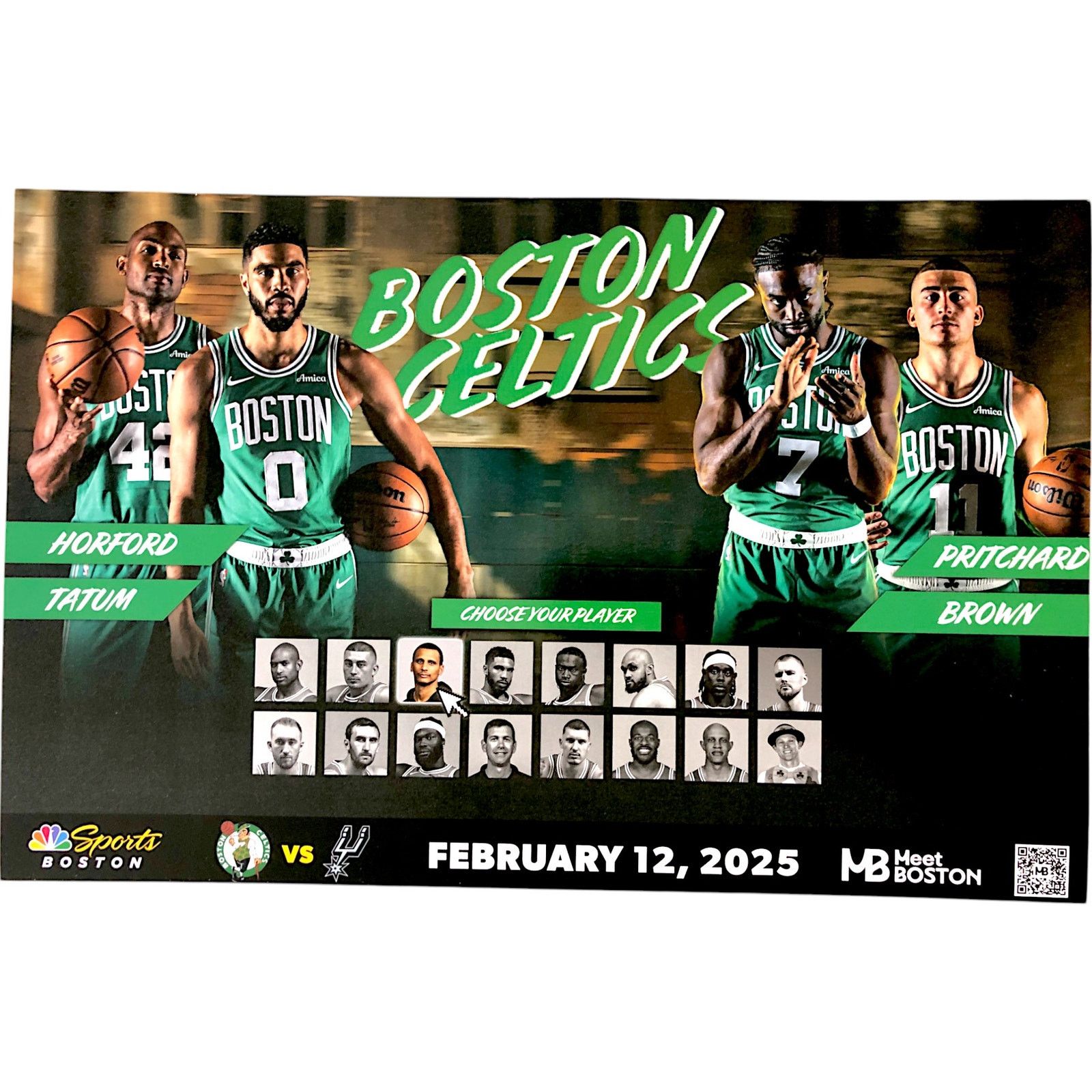 Nba Boston Celtics V San Antonio Spurs Authentic Fan Poster