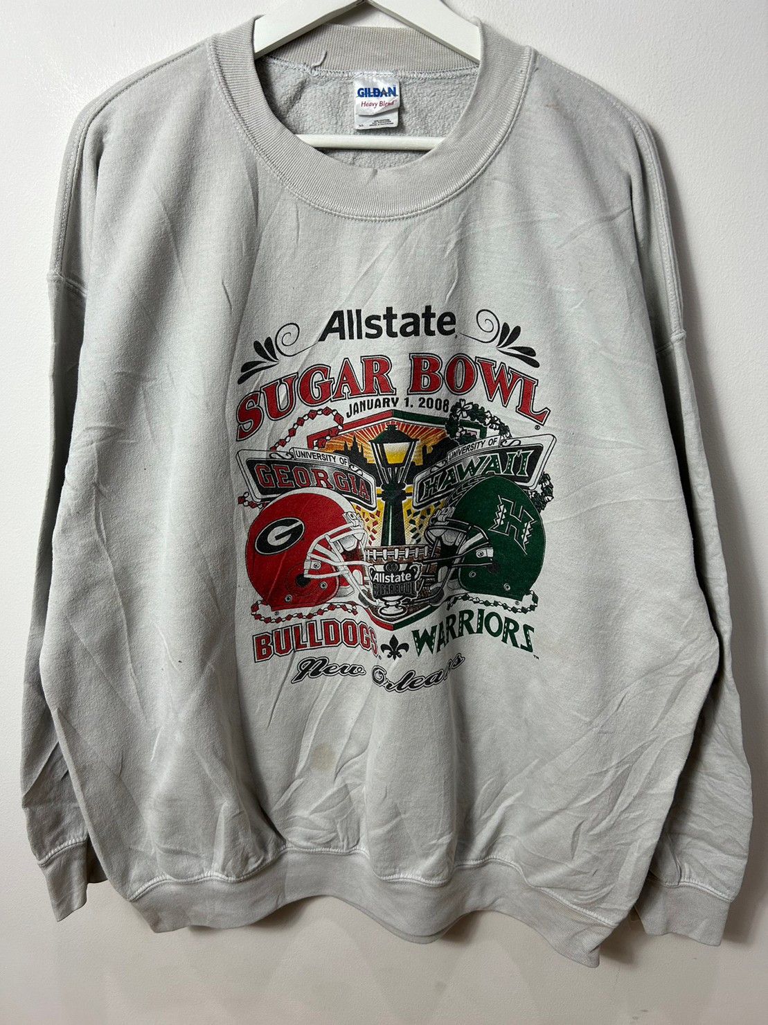 Vintage Vtg Georgia Bulldogs Vs Hawaii Warriors Sweater Size Xl