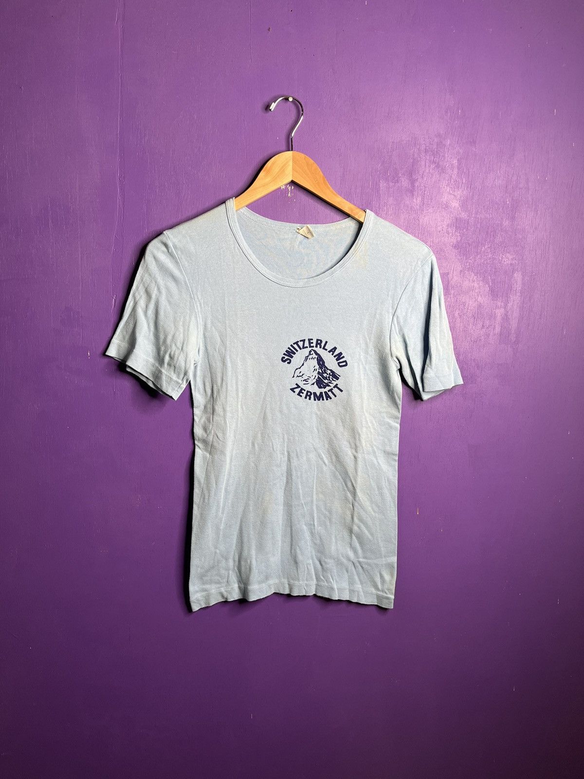 Vintage 70s Zermatt Switzerland Mountain T Shirt