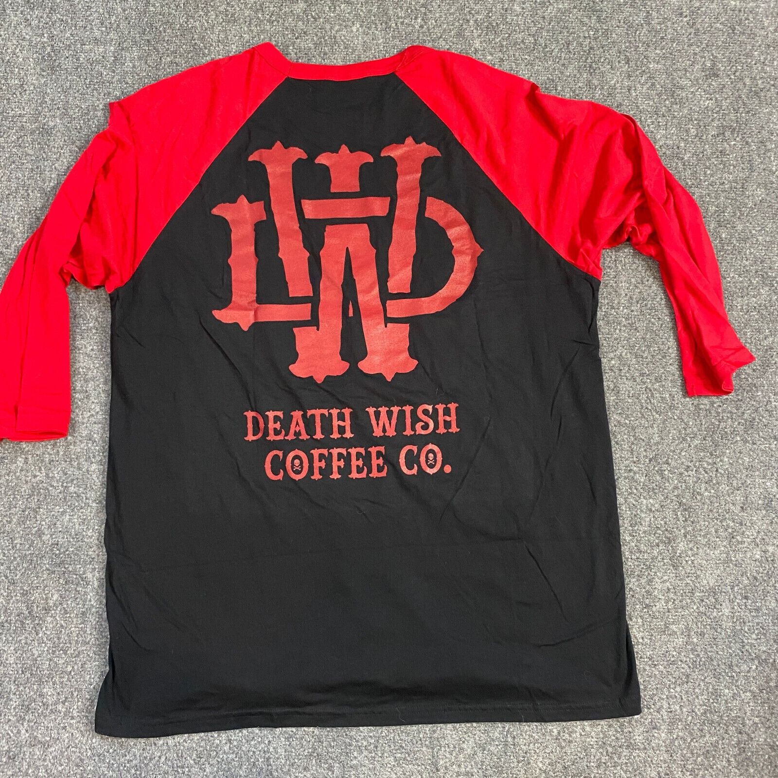 Deathwish Death Wish Coffee Mens Raglan Baseball T Shirt Xl Black Red Hoodie, Sweatshirt | FlexRushtees.com