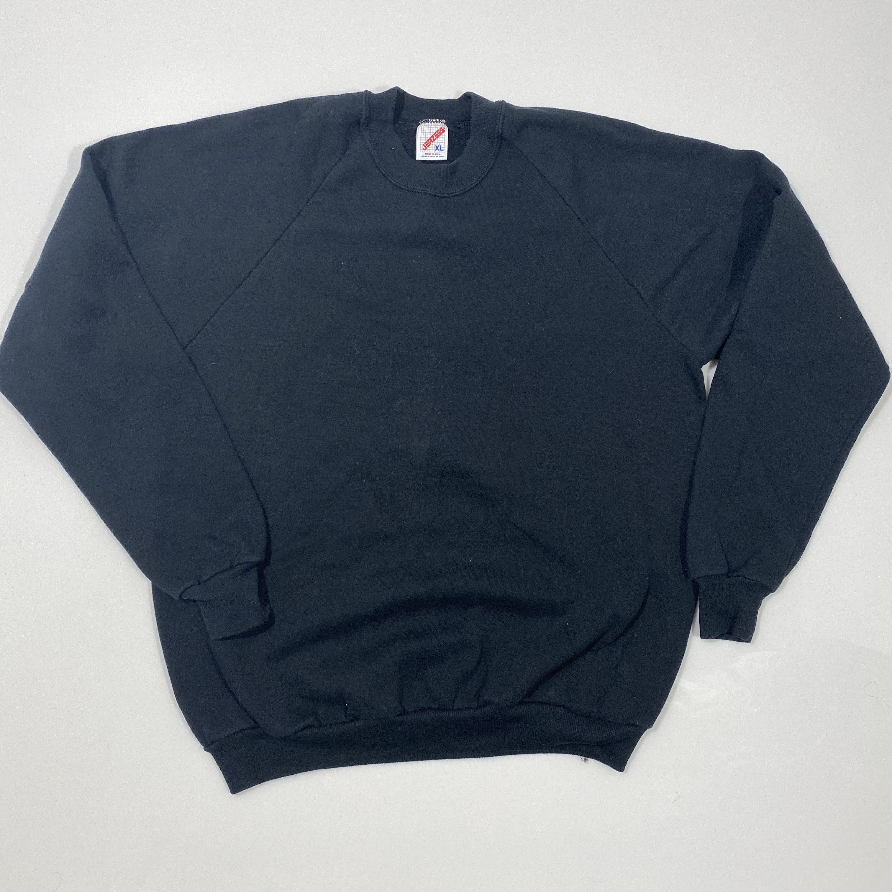 Vintage 90s Blank Black Jerzees Crewneck